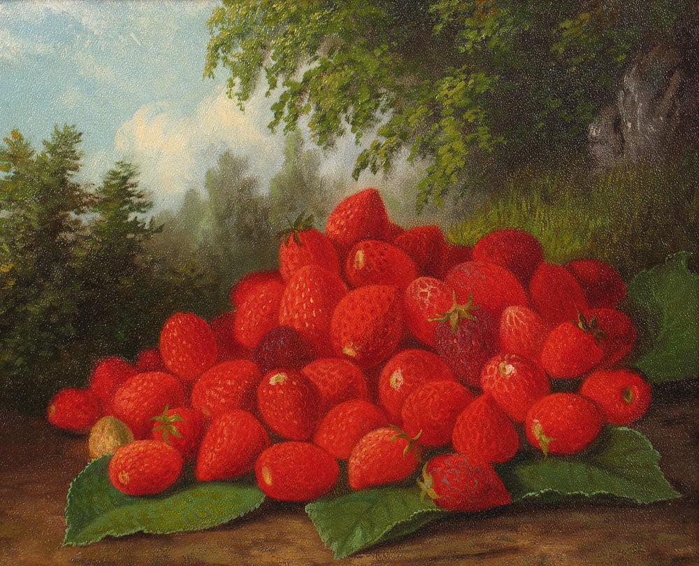 Still Life of Strawberries, vintage artwork by Paul Lacroix, 12x8" (A4) Poster