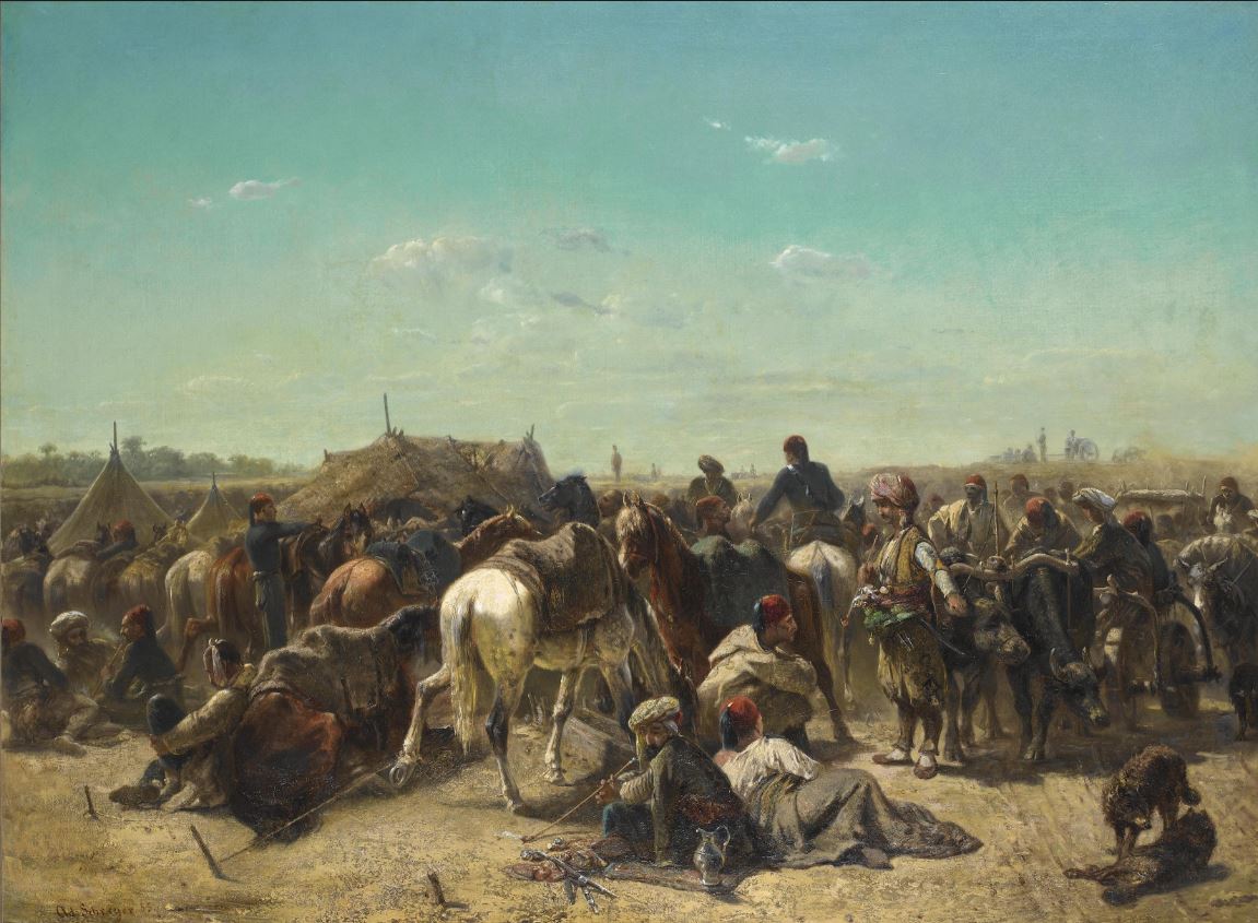 Turkish Camp, vintage artwork by Adolf Christian Schreyer, 12x8" (A4) Poster