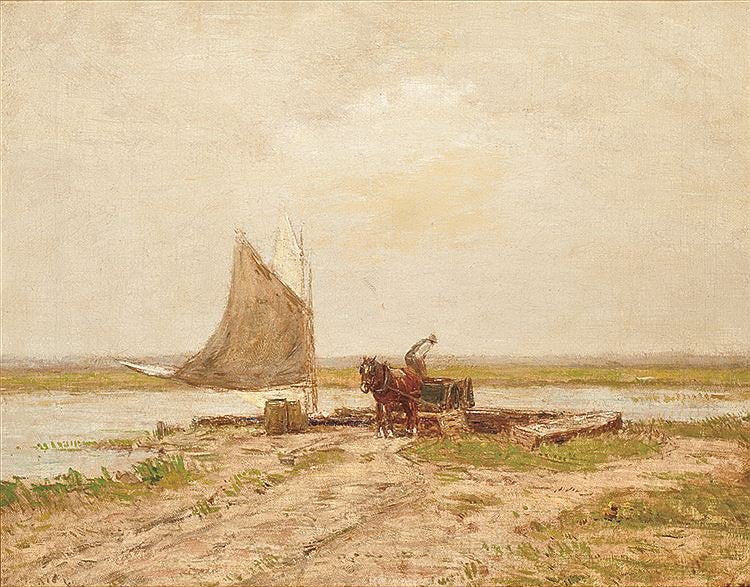 Gathering Salt Hay at Brookhaven, N.Y. by Frederick W. Kost,A3(16x12")Poster