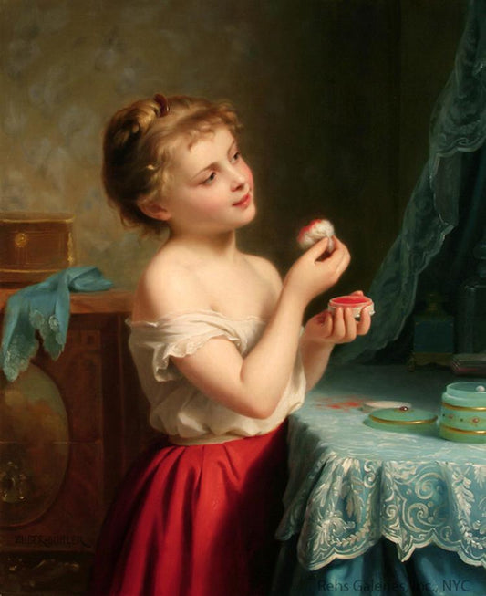A Little Rouge, vintage artwork by Fritz Zuber-Buhler, 12x8" (A4) Poster