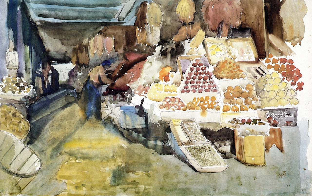 Old French Market, New Orleans by George (Pop) Overbury Hart,A3(16x12")Poster