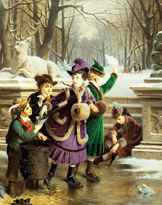 Roasted Chestnuts, vintage artwork by Anton Ebert, 12x8" (A4) Poster
