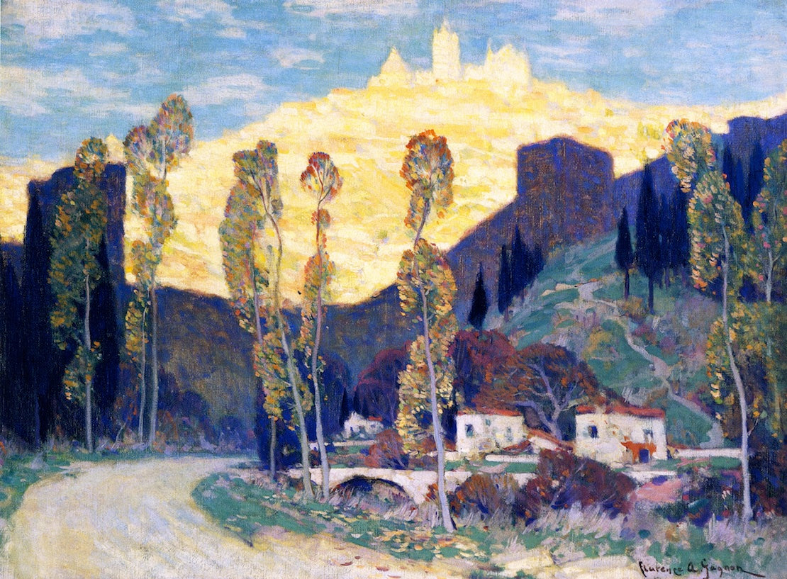 Evening, Siena, vintage artwork by Clarence Gagnon, 12x8" (A4) Poster