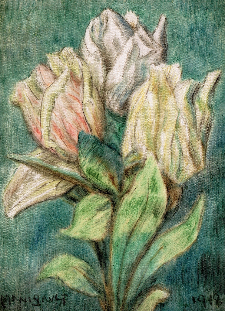 Three Roses, vintage artwork by Middleton Manigault, 12x8" (A4) Poster