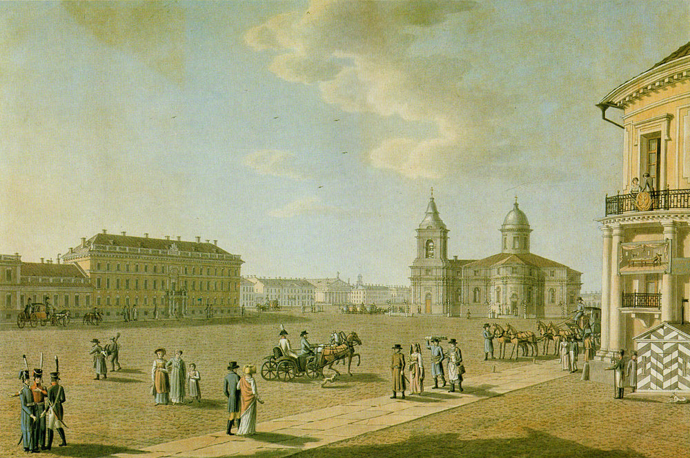 St. Isaac's Square, vintage artwork by Benjamin Patersen, 12x8" (A4) Poster