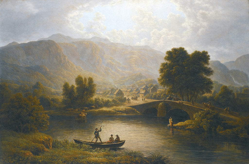 A View of Keswick in Lake District, vintage artwork by John Glover, 12x8" (A4) Poster