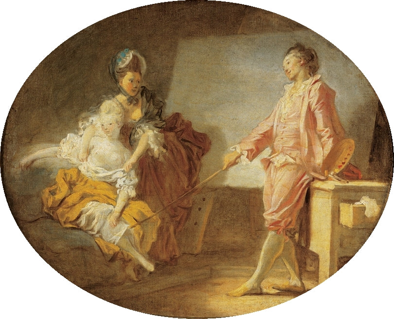 The Debut of the Model, vintage artwork by Jean-Honore Fragonard, 12x8" (A4) Poster