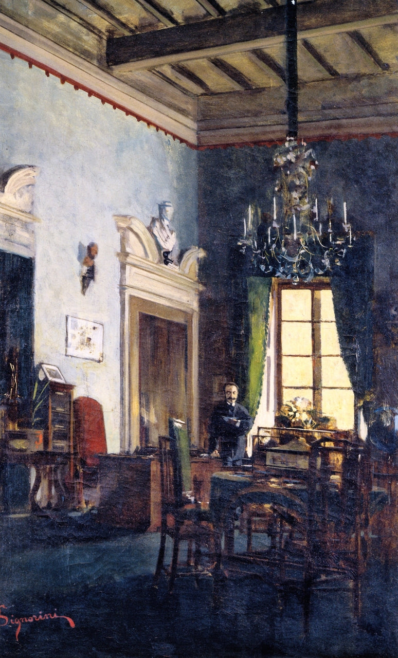Interno di studio, vintage artwork by Telemaco Signorini, 12x8" (A4) Poster