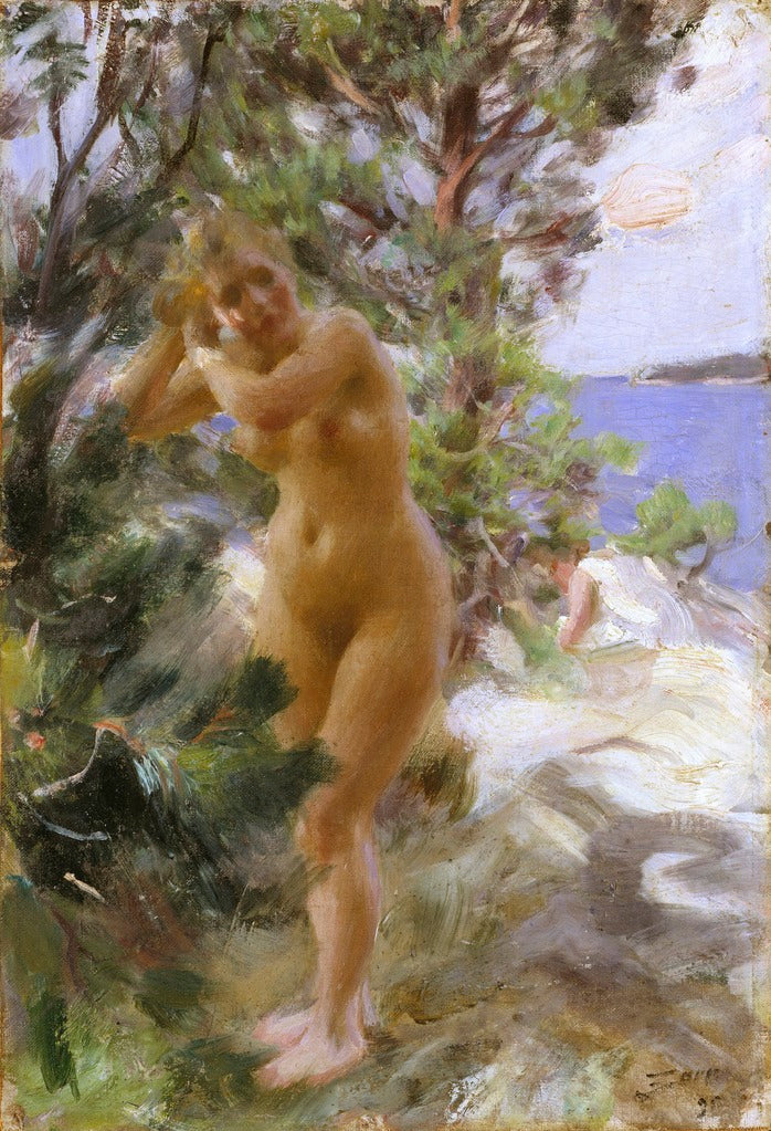 After the Bath, vintage artwork by Anders Zorn, 12x8" (A4) Poster