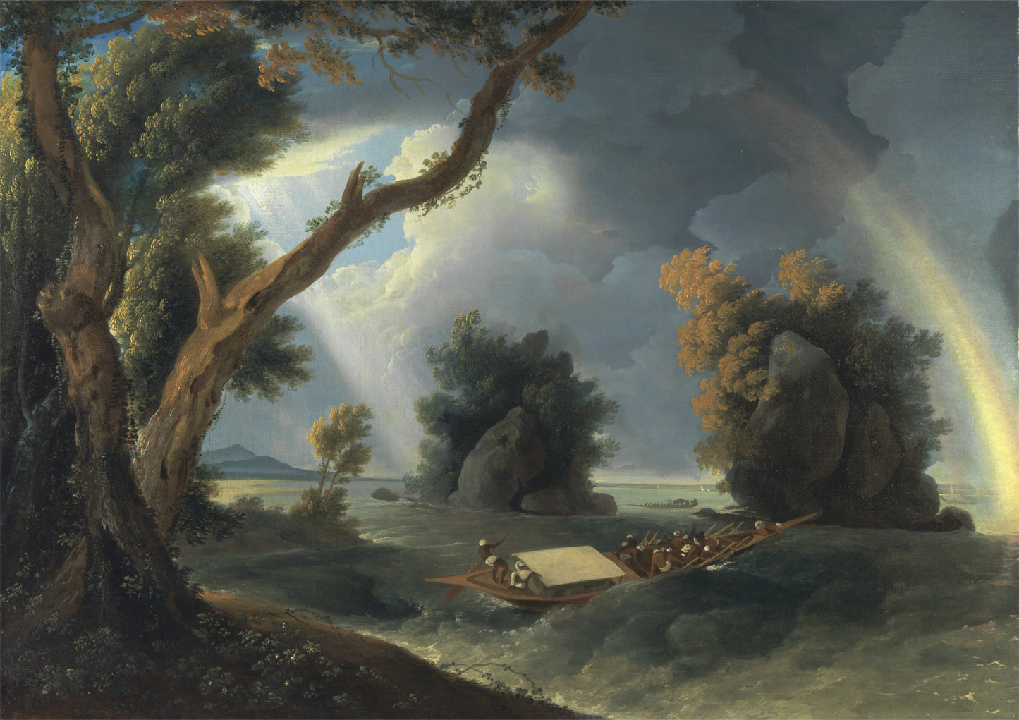 Storm on the Ganges, with Mrs. Hastings near the Col-gon Rocks, vintage artwork by William Hodges, 12x8" (A4) Poster