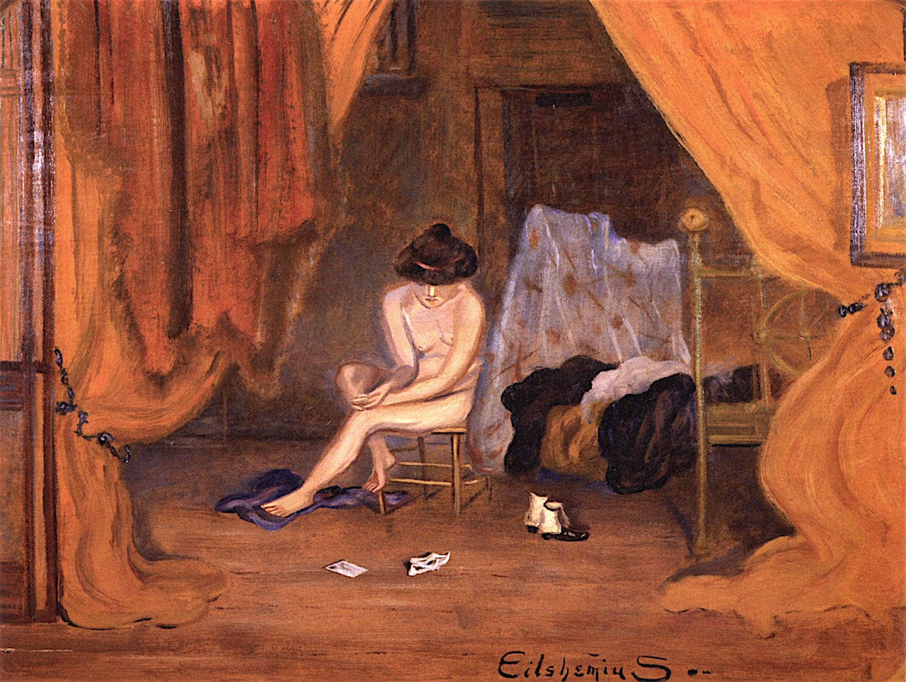 Despondent, vintage artwork by Louis M. Eilshemius, 12x8" (A4) Poster