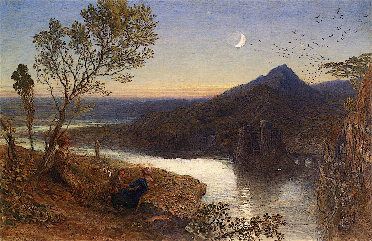 Classical River Scene, vintage artwork by Samuel Palmer, A3 (16x12") Poster Print