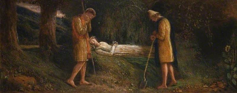 Imogen and the Shepherds, vintage artwork by James Smetham, A3 (16x12") Poster Print