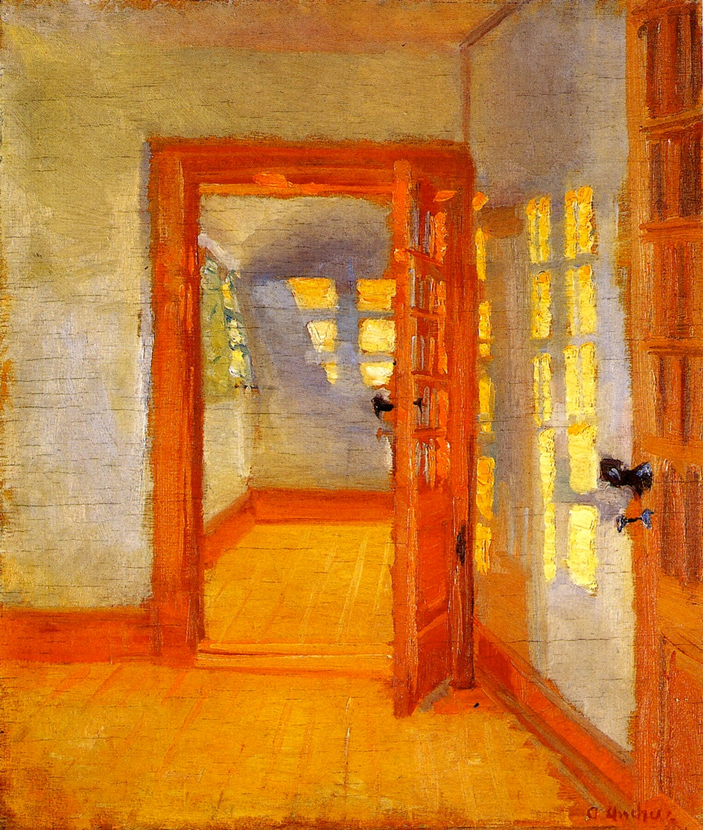 Interior, Brøndums Annex, vintage artwork by Anna Ancher, 12x8" (A4) Poster