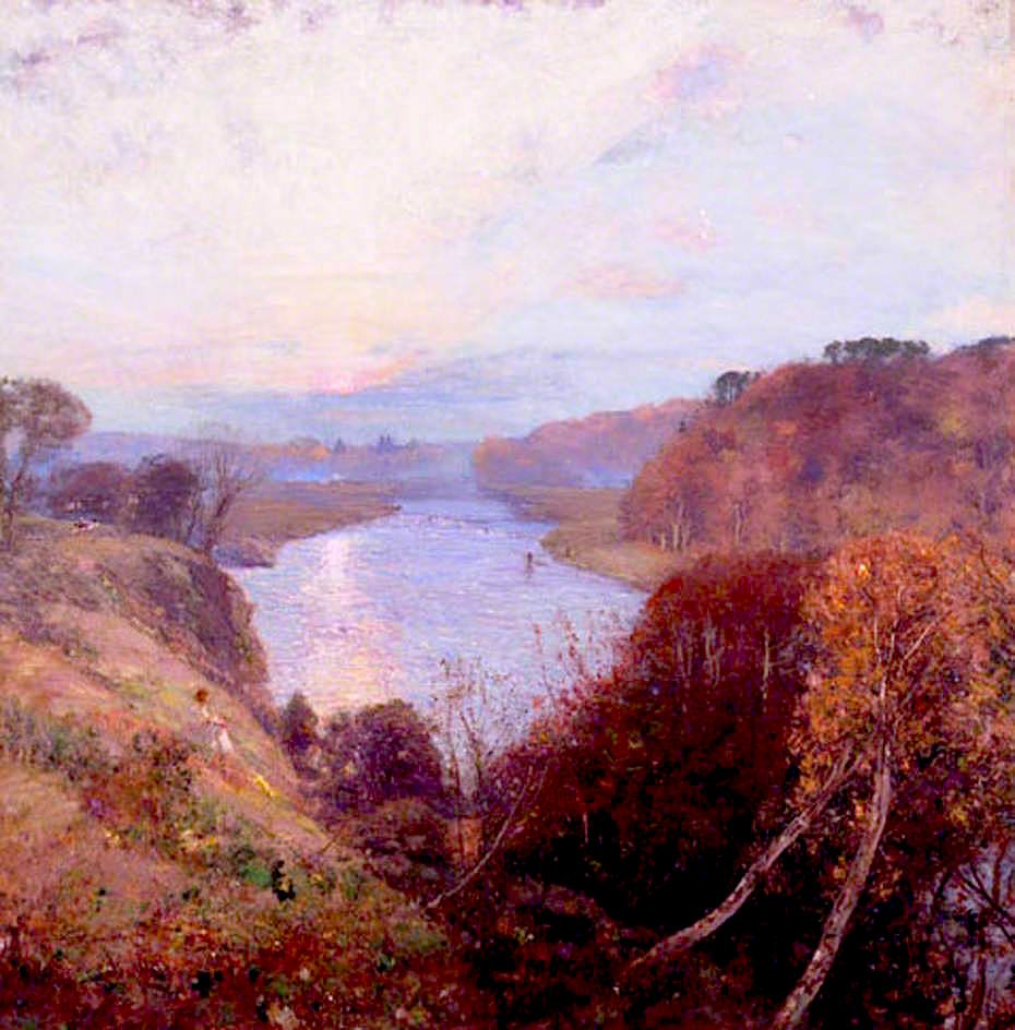 The Don Above Balgownie, Aberdeen, vintage artwork by Sir David Scott Murray, 12x8" (A4) Poster