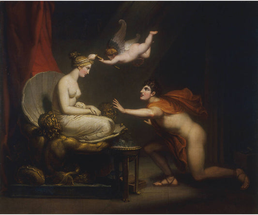 Love animating the statue of Pygmalion, vintage artwork by Henry Howard, 12x8" (A4) Poster