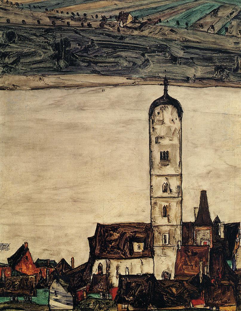 Church in Stein on the Danube by Egon Schiele,16x12(A3) Poster