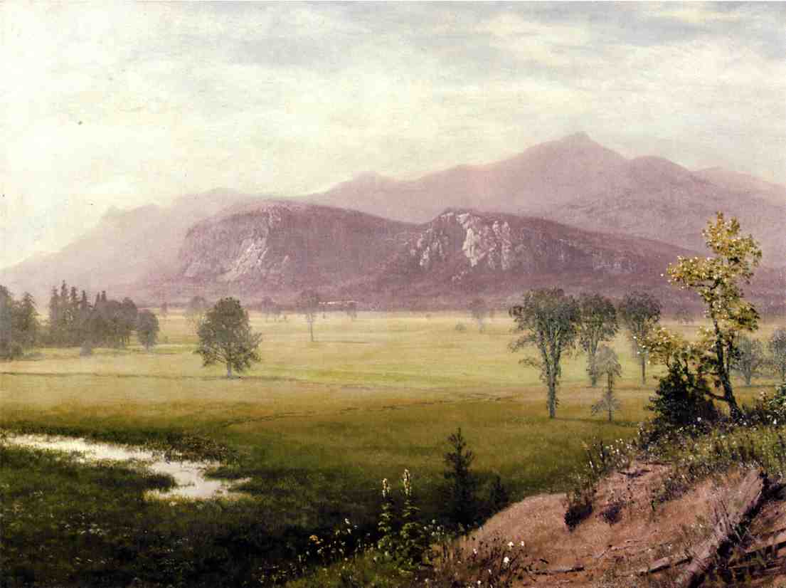 Conway Meadows, New Hampshire, vintage artwork by Albert Bierstadt, 12x8" (A4) Poster