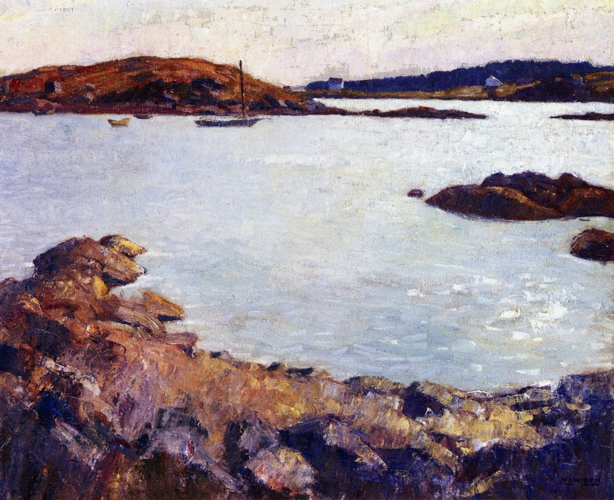 Maine Seascape, vintage artwork by Newell Convers (N.C.) Wyeth, 12x8" (A4) Poster