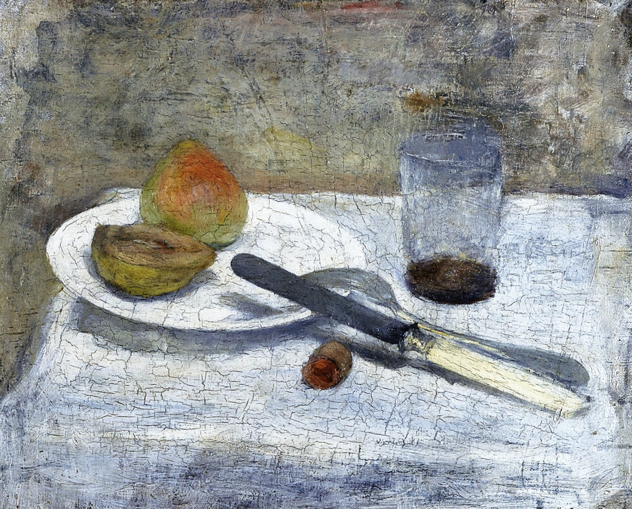 Still Life: Pear and Knife, vintage artwork by Ker Xavier Roussel, 12x8" (A4) Poster