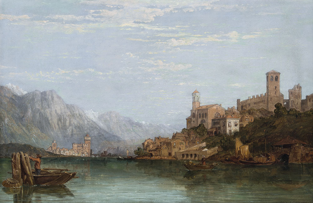 Lake Lugano, vintage artwork by George Clarkson Stanfield, 12x8" (A4) Poster