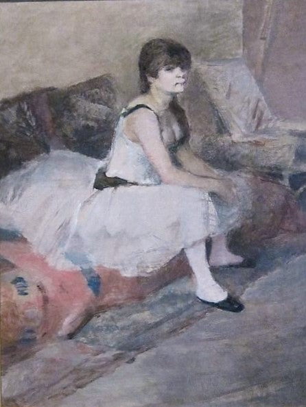 Dancer Seated on a Pink Divan, vintage artwork by Henri de Toulouse-Lautrec, 12x8" (A4) Poster
