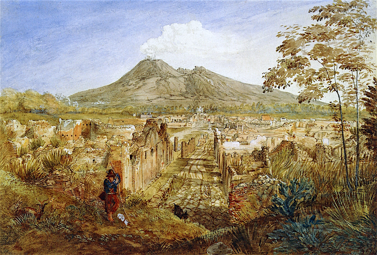 Street of Tombs, Pompeii, vintage artwork by Hannah Palmer, A3 (16x12") Poster Print