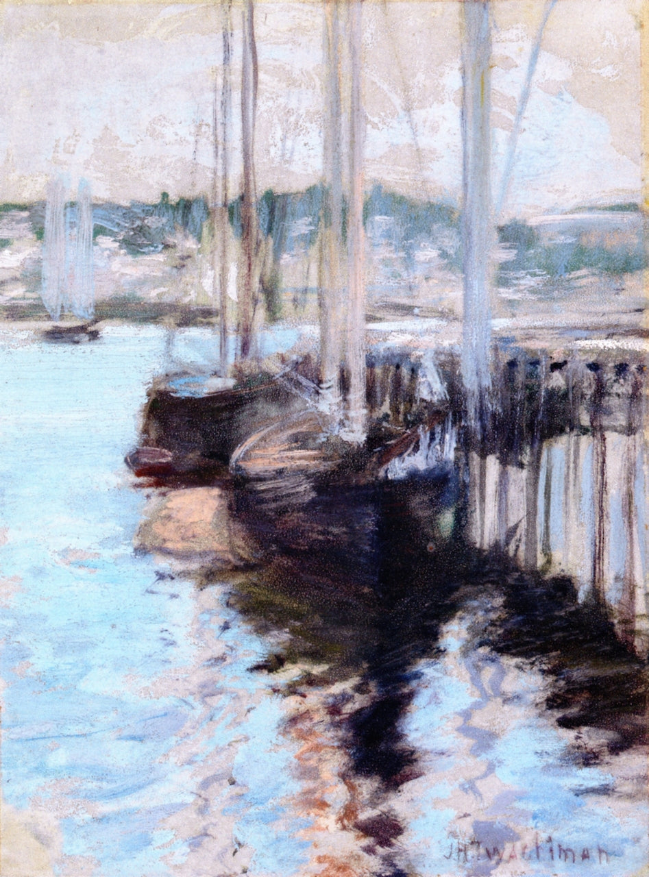 Boats in Harbor by John Twachtman,A3(16x12")Poster
