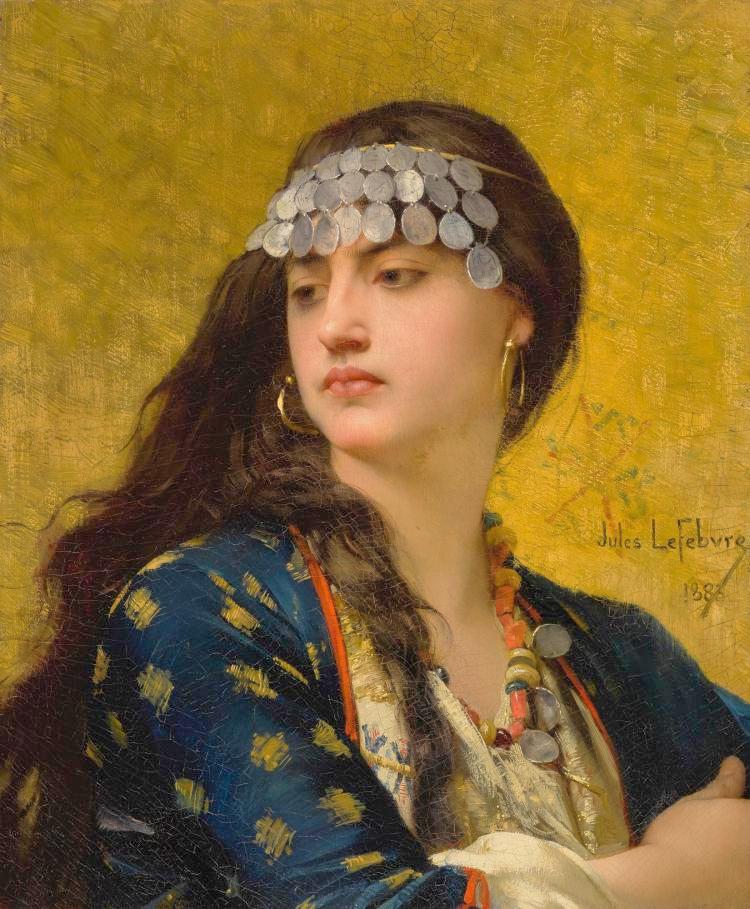 Fatima, vintage artwork by Jules Joseph Lefebvre, 12x8" (A4) Poster