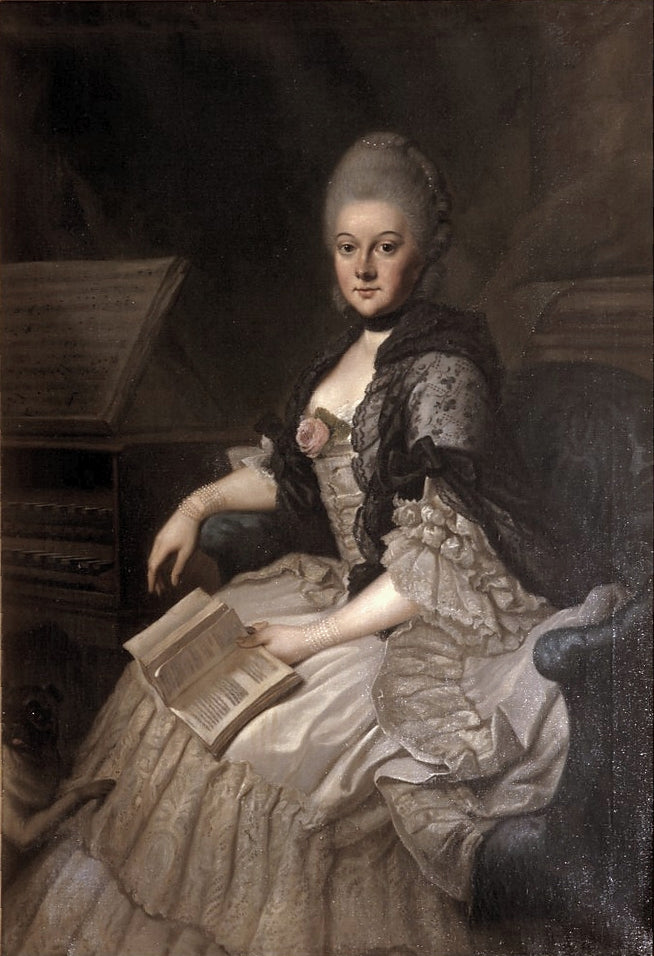 Portrait of Anna Amalie von Sachsen-Weimar-Eisenach, vintage artwork by Johann Ernst Heinsius, 12x8" (A4) Poster