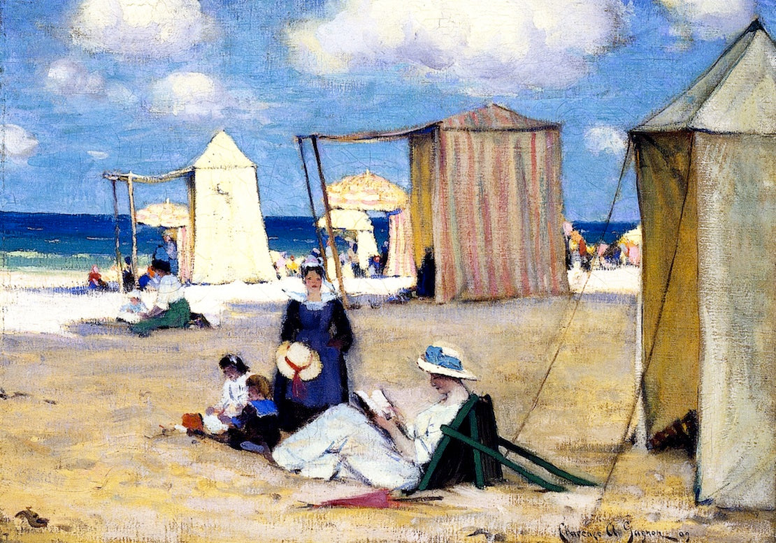 The Beach at Dinard by Clarence Gagnon,16x12(A3) Poster