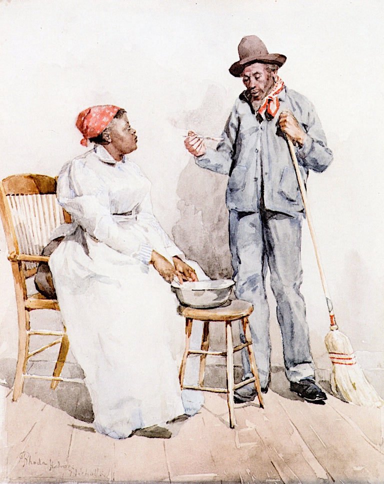 Tasting the Mix, vintage artwork by Rhoda Holmes Nicholls, 12x8" (A4) Poster