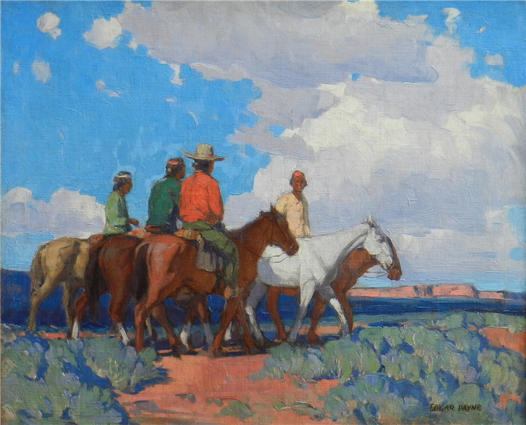 Arizona Trail, vintage artwork by Edgar Alwyn Payne, 12x8" (A4) Poster