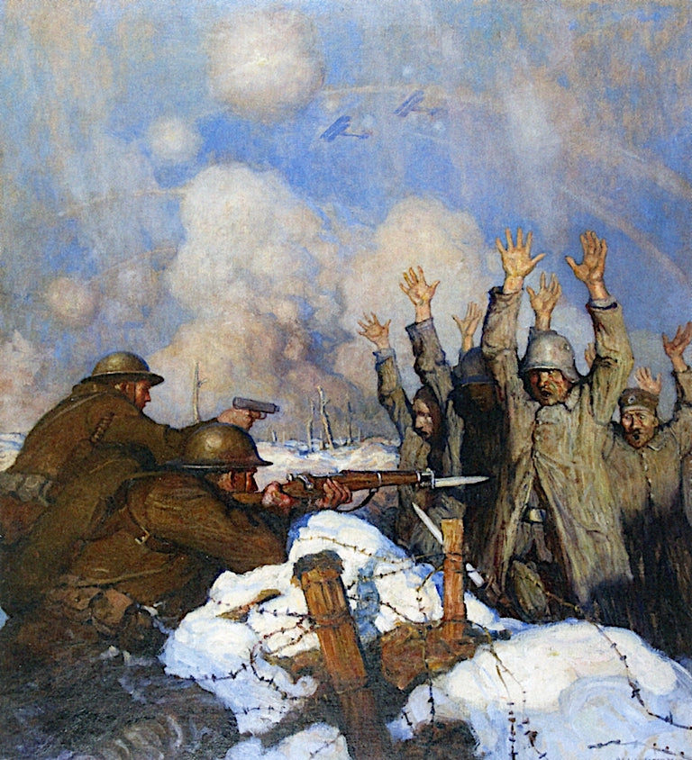 Kamerad, vintage artwork by Newell Convers (N.C.) Wyeth, 12x8" (A4) Poster
