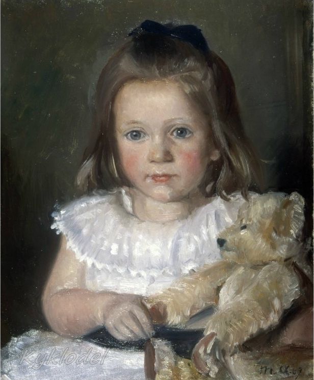 Teddy's company, vintage artwork by Michael Peter Ancher, 12x8" (A4) Poster