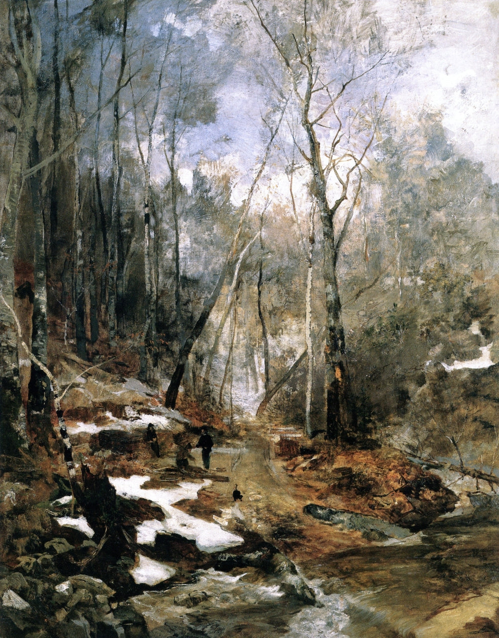 February Atmosphere - Early Spring in the Vienna Woods, vintage artwork by Emil Jacob Schindler, 12x8" (A4) Poster