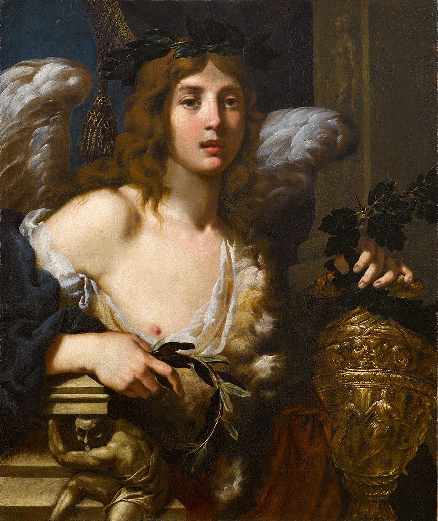 Allegory of the virtue of love, vintage artwork by Alessandro Rosi, 12x8" (A4) Poster