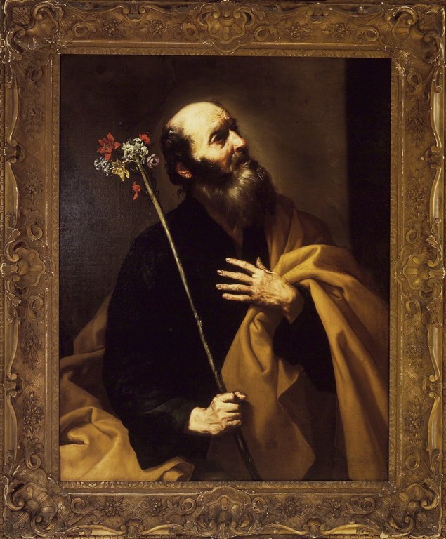 Saint Joseph with the Flowering Rod, vintage artwork by Jusepe de Ribera, 12x8" (A4) Poster