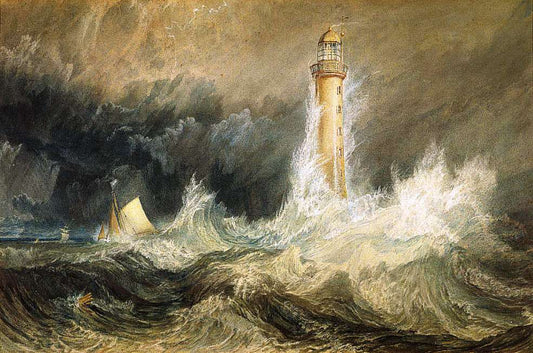 Bell Rock Lighthouse, vintage artwork by Joseph Mallord William Turner, 12x8" (A4) Poster