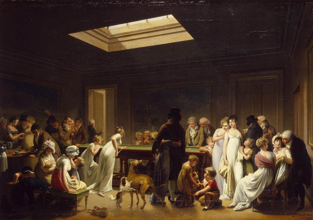 Game of Billiards, vintage artwork by Louis-Leopold Boilly, 12x8" (A4) Poster