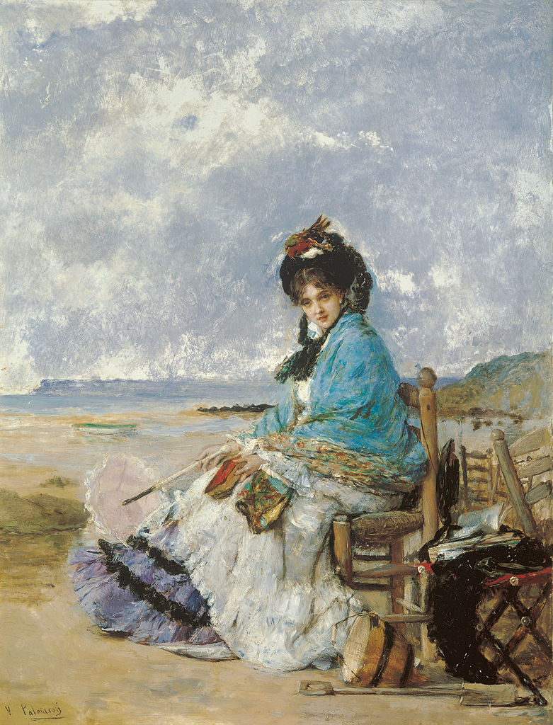 Summer Days, vintage artwork by Vicente Palmaroli y Gonzalez, 12x8" (A4) Poster
