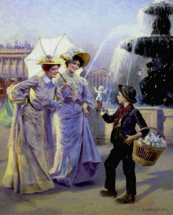 Parisian Street Urchin, vintage artwork by Basile Lemeunier, 12x8" (A4) Poster