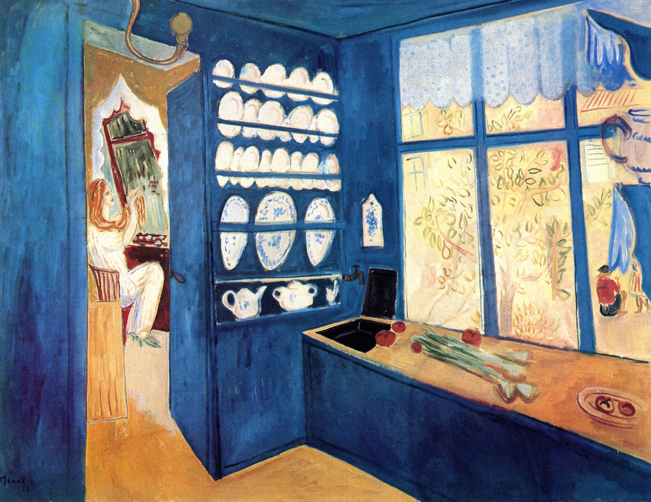 The Blue Kitchen by Isaac Grünewald,16x12(A3) Poster