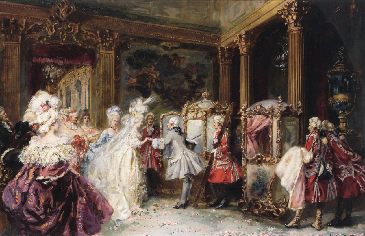 entering Sedan Chairs in an Interior by Jean-Paul Sinibaldi,A3(16x12")Poster