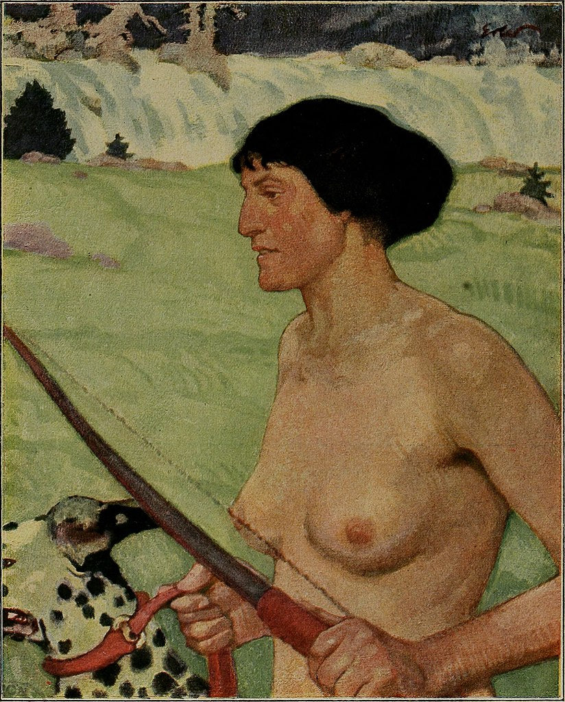 The Huntress by Fritz Erler,A3(16x12")Poster