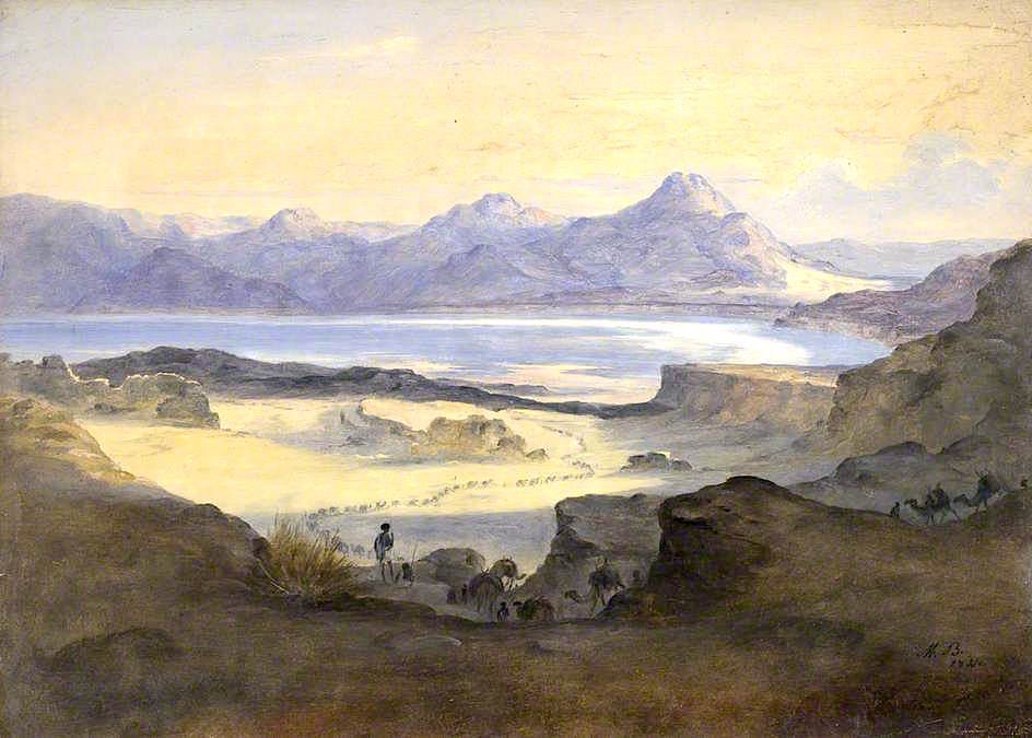 The Salt Lake, Bahr Assal, 1841, vintage artwork by Johann Martin Bernatz, A3 (16x12") Poster Print