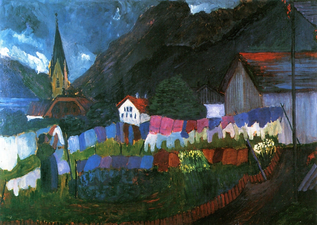 In the Village, vintage artwork by Marianne von Werefkin, 12x8" (A4) Poster