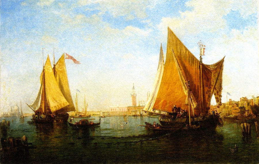 Venice, a Copy after Felix Ziem, vintage artwork by Christopher Pearse Cranch, A3 (16x12") Poster Print