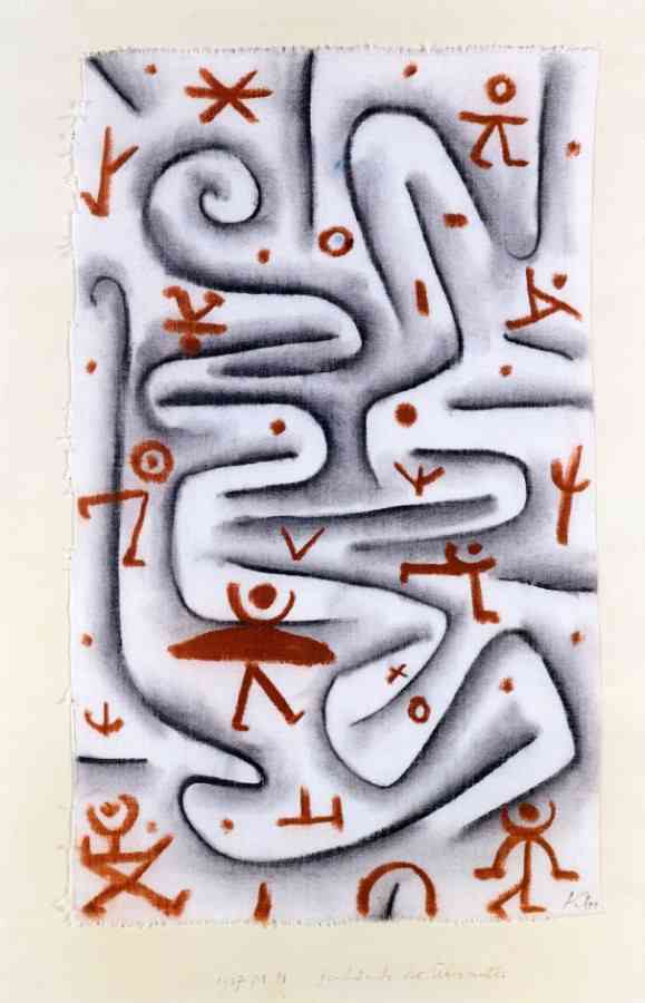 Area of High Spirits, vintage artwork by Paul Klee, 12x8" (A4) Poster