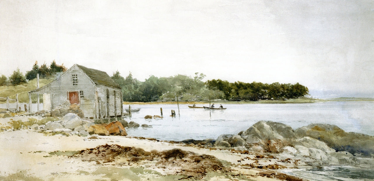 Inlet on the Maine Coast, vintage artwork by Samuel P. R. Triscott, 12x8" (A4) Poster